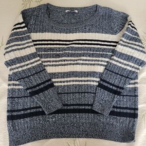Striped Sweater Jumper Blue